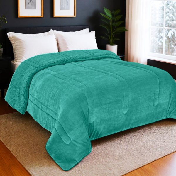 Edredom de Borrego Camila Verde Água